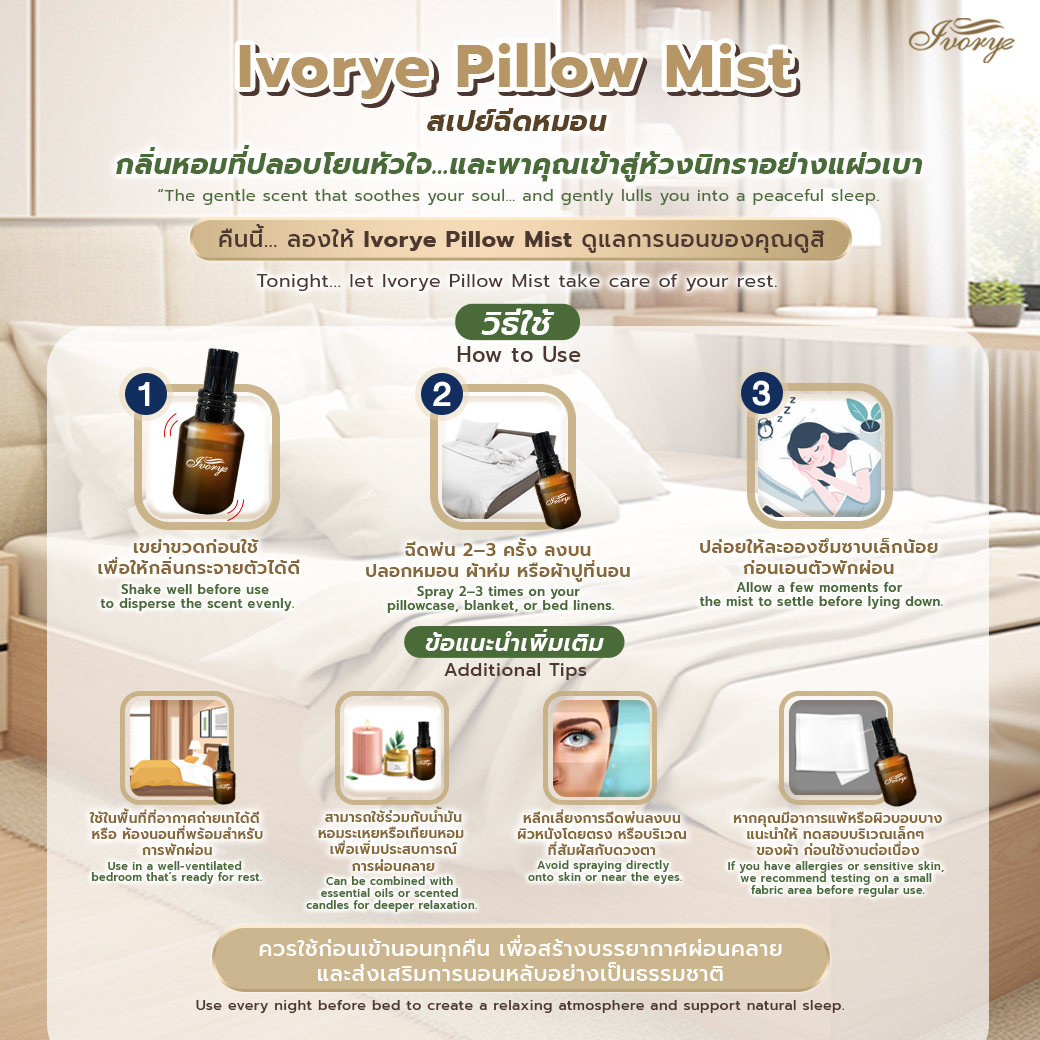 Ivorye Pillow Mist แนะนำสินค้า